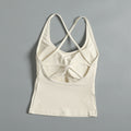 Sexy beautiful back sports vest for women with summer chest pad shockproof fitness lingerie wearing suspender Pilates yoga top