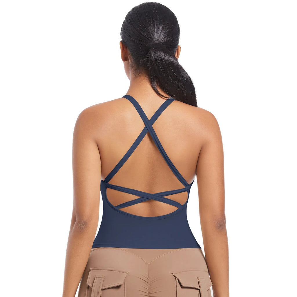 Yoga Bra Underwear Women Summer Shockproof Bra Beautiful Back Sports Running External Wear Training Fitness Yoga Tank Top Bra