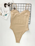 Elegant Black Bodysuit Knitted Top for Women Summer Body Ladies Spaghetti Straps Bodycon Bodysuits Women's One-Piece Suit White