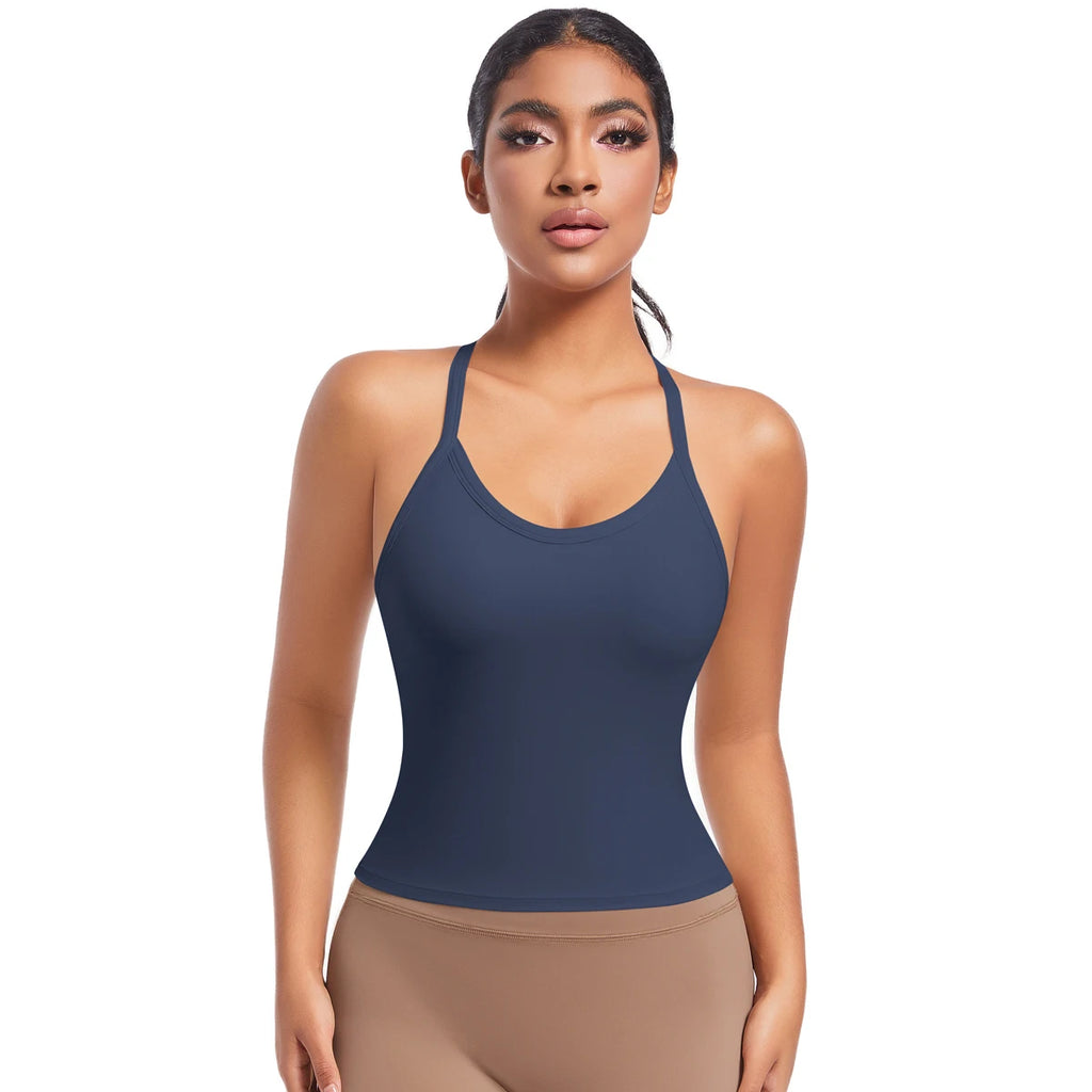 Yoga Bra Underwear Women Summer Shockproof Bra Beautiful Back Sports Running External Wear Training Fitness Yoga Tank Top Bra