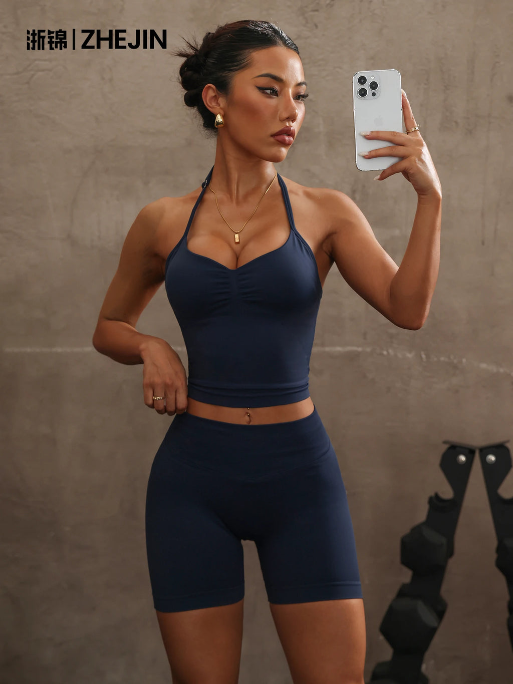 Seamless Halter Neck Sports Bra Women Ruched V Neck Yoga Crop Top Padded Gym Workout Tank Top Sexy Backless Fitness Activewear